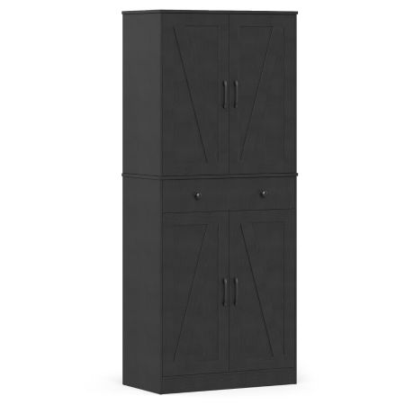 Gabinete alto estilo granja para despensa organizada