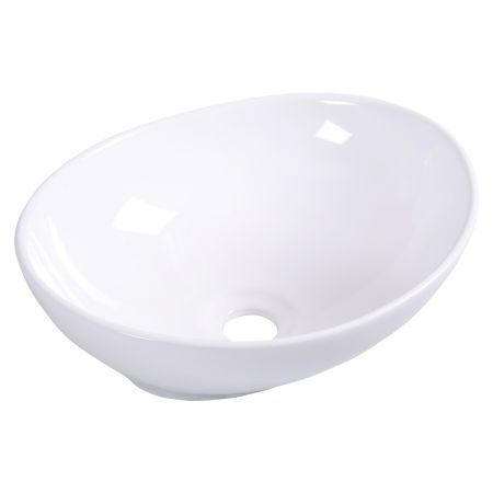 Lavabo Sobre Encimera para Baño Lavabo de Cerámico de Ovalado sin Desbordamiento 41 x 33,5 x 14 cm Blanco