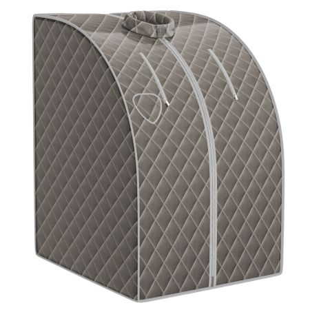 Sauna de Vapor Portátil 3 L con Mando Temporizador Temperatura Regulables y Función Atomización Gris 78 x 87 x 101 cm