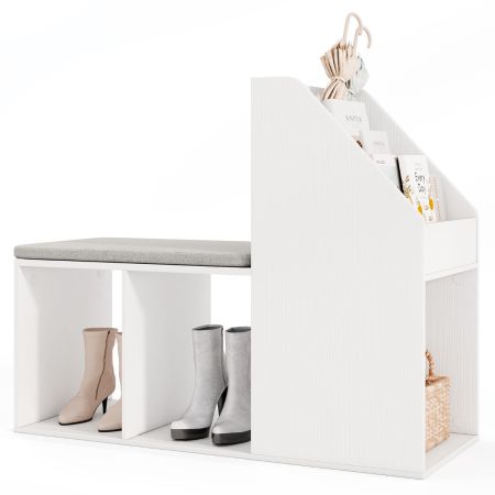 Banco de Almacenamiento para Zapatos Blanco
