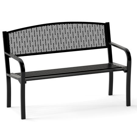 asiento exterior de metal resistente a la intemperie Negro