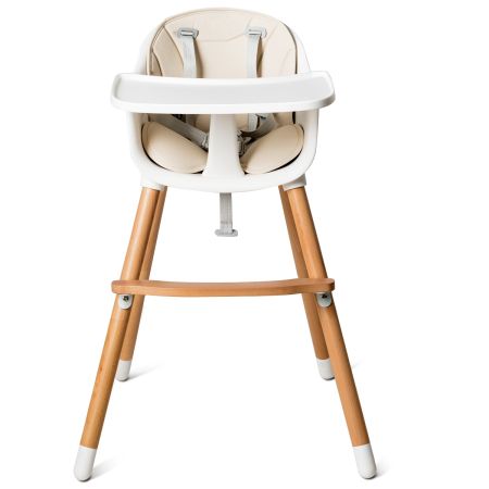 Trona para Bebé Trona Convertible Multifuncional con Bandeja Removible Arnés Cojín Acolchado Altura Ajustable para Bebé de 6 a 36 Meses