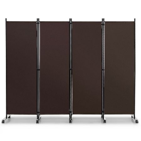 Biombo de 4 Paneles Marrón