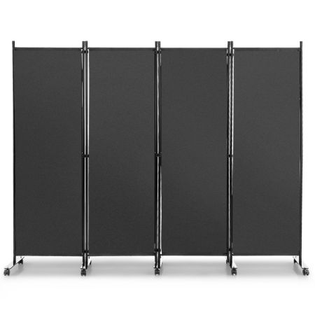Biombo de 4 Paneles Gris