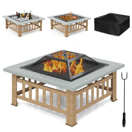 Costway Mesa Brasero Portátil Exterior