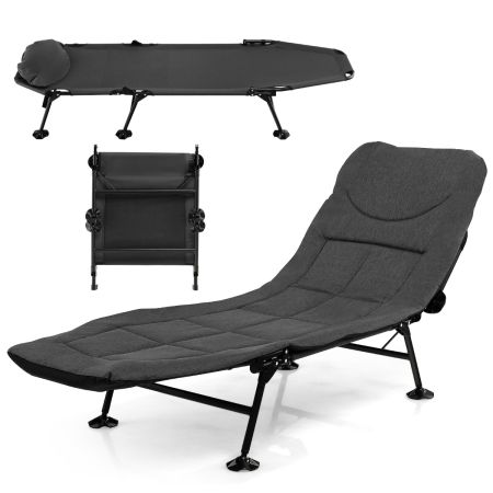 Cama Plegable de Tienda para Dormir Gris