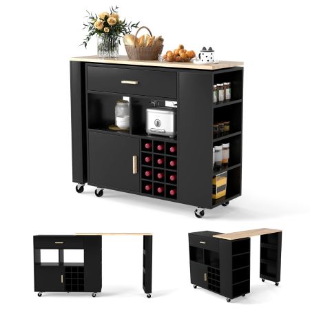 Carrito de Cocina de Servicio Negro