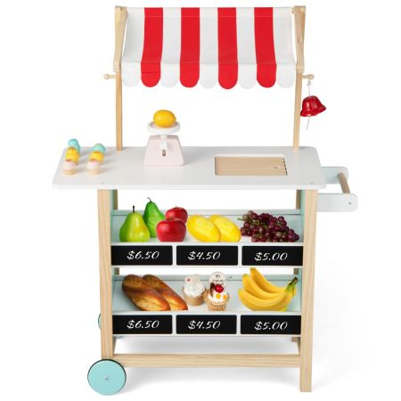 Carrito de los helados con repisas de madera para niños