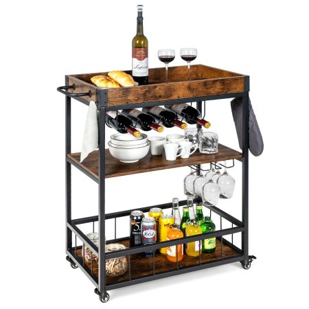 Carro de Cocina con Ruedas Marrón