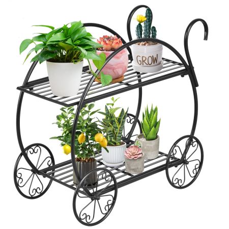 Carro de Jardín 2 Niveles Negro
