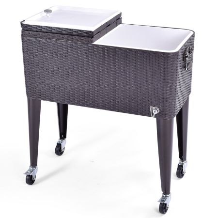 Carrito de Mimbre para Tina Marrón