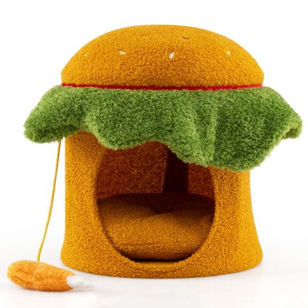 Cama gato hamburguesaCasa gato hamburguesa