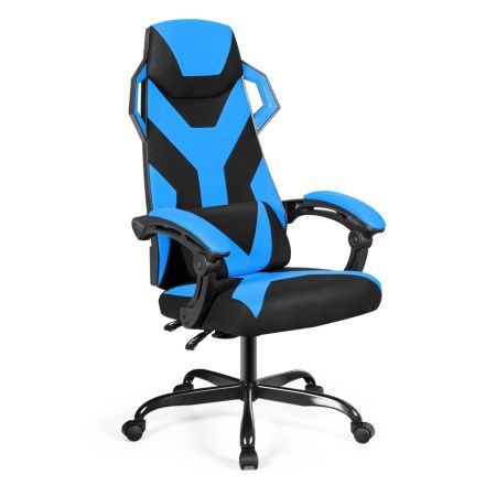 Costway Silla de Videojuegos con Asiento Acolchado Azul