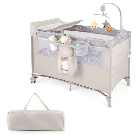 Centro Portátil 5 en 1 para Bebé Plegable Beige
