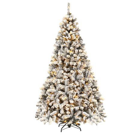 Costway 2,25m Árbol de Navidad con Nieve Blanco