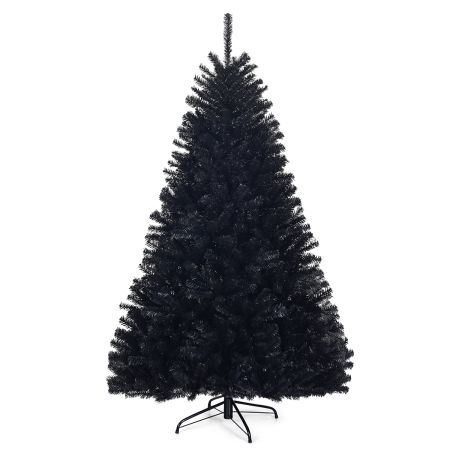 1,8m Árbol de Navidad con Decoraciones de Halloween 1036 Ramas no Iluminado con Base Sólida de Metal 