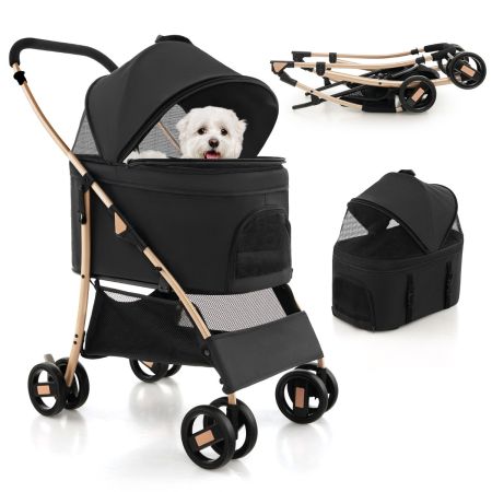 Cochecito Para Perros y Gatos Con 4 Ruedas