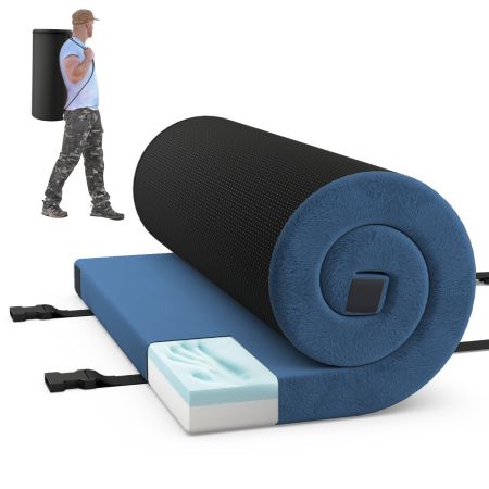 Colchón de Camping Plegable Portátil 188 x 78 x 6,5 cm Azul