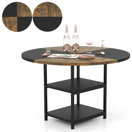 Mesa comedor redonda madera rústica