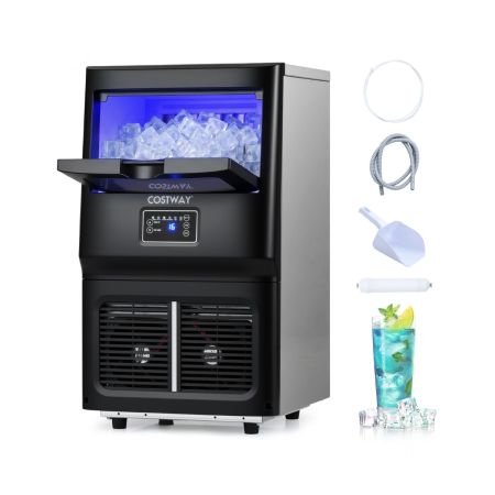 Máquina de hielo comercial bajo encimera de acero inoxidable