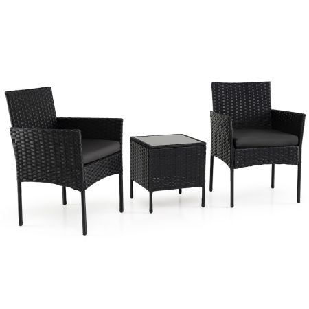 Conjunto de Muebles de Jardín de 3 Piezas Ratán para Terraza
