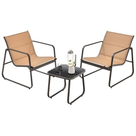 Juego de Sillas y Mesa para Exteriores Marrón