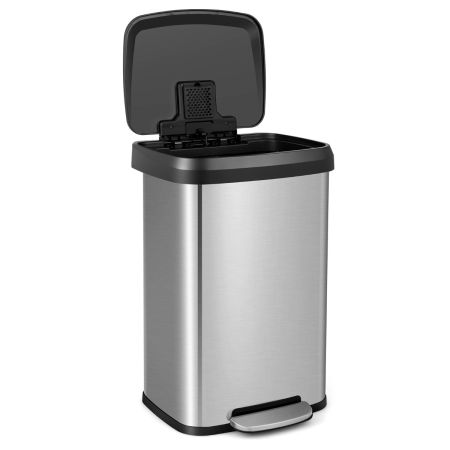 Cubo De Basura De Cocina 50L Plata