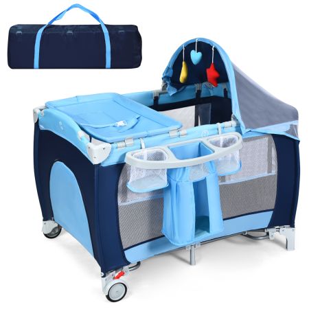 Costway Cuna 4 en 1 para Niños Azul