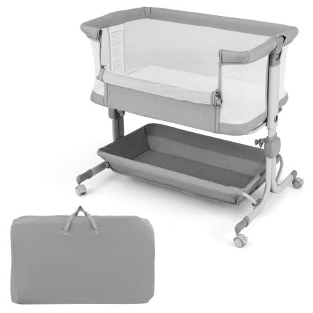 Cuna Portátil Plegable para Recién Nacido Gris claro