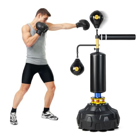 Costway Barra Giratoria De Boxeo Negro