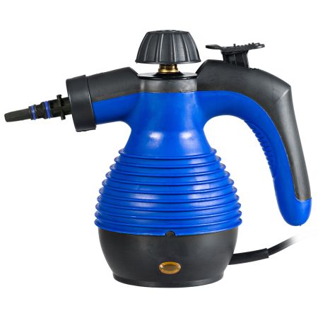 Limpiador a Vapor Portátil Sin Sustancias Químicas con 9 Accesorios y Diseño Segura para Todas las Superficies Azul 27 x 13,5 x 21 cm 