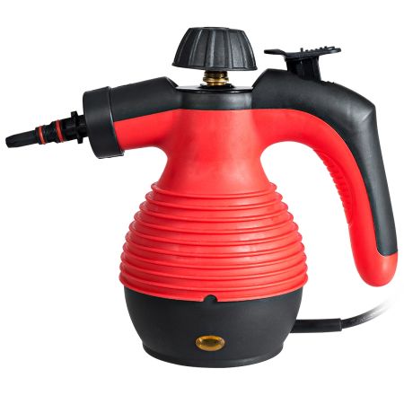Limpiador a Vapor Portátil Sin Sustancias Químicas con 9 Accesorios y Diseño Segura para Todas las Superficies Rojo 27 x 13,5 x 21 cm 