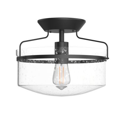 Lámpara de Techo Industrial con Pantalla de Vidrio con Base de Metal para Comedor Dormitorio Bar Entrada Negro 29,5 x 23,4 cm