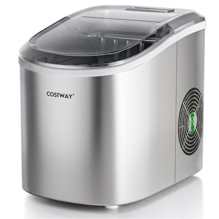Costway Máquina de Hacer Hielo Plata
