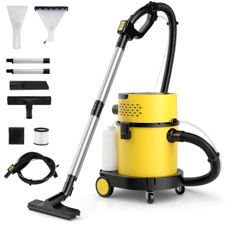 Aspiradora en Seco Húmedo Máquina Limpiadora de Alfombras y Tapicería Portátil 4 en 1 con Succión Máxima de 1200W y 17 KPA con Accesorios