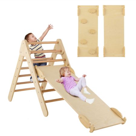 Escalador Triangular de Madera Natural 