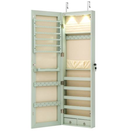 Armario para joyas con espejo y luz LED 