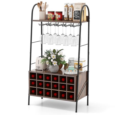 Estante de cocina con almacenamiento para vino