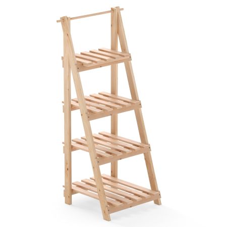 soporte de madera de la planta