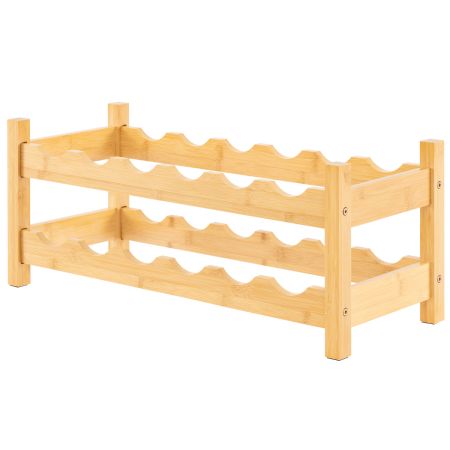 Portabotellas de 2 Niveles, Estante para Vino Pequeño