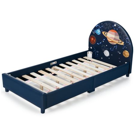 COSTWAY Estructura de Cama para Niños Azul