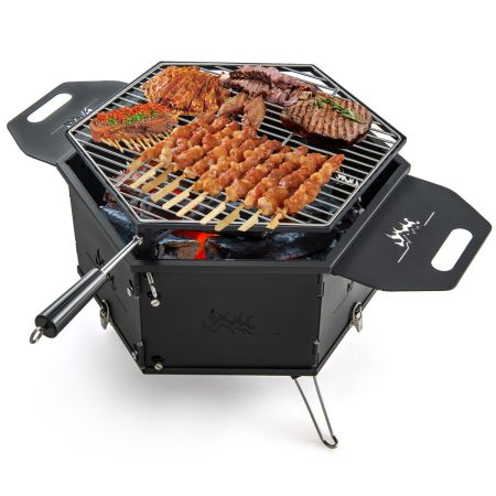 Parrilla de carbón portátil plegable