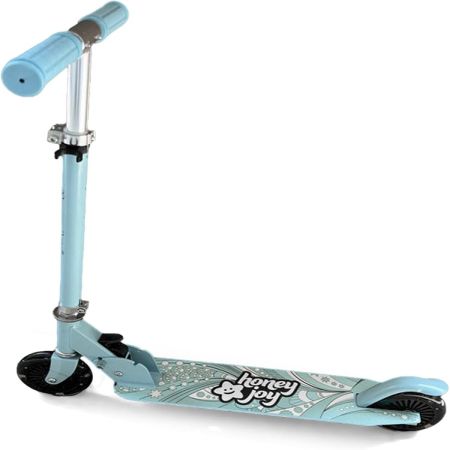Patinete para Niños Plegable con 2 Ruedas Intermitentes Manillar Ajustable Sistema de Freno Trasero
