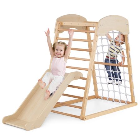 Juego De Escalador Gimnasio De Madera Para Interiores Natural