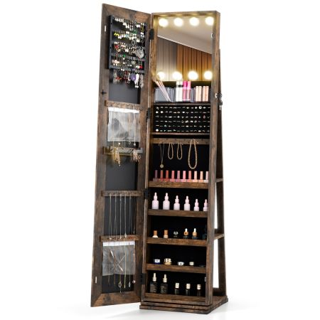 Espejo giratorio LED joyas
