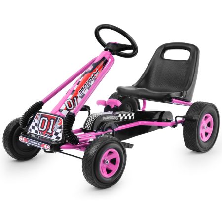 Costway Go kart para Niños Rosa