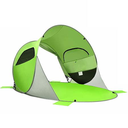 Carpa de Playa Pop Up Tienda de Campaña Cabaña Automática Plegable UPF 50+ para Actividades de Exterior Verde 220 x 159 x 115 cm