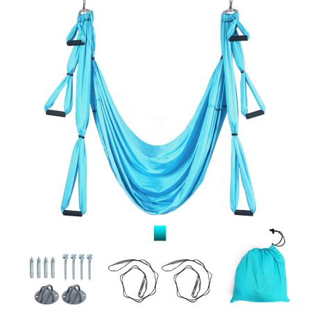 Costway Hamaca de Yoga Azul