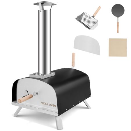 Costway Horno de Pizza Negro