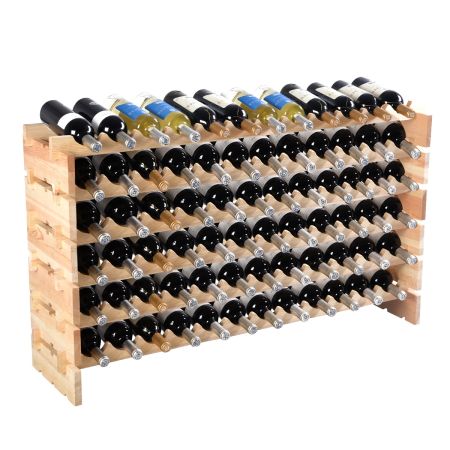 Estante de Vino para 72 Botellas Botellero de Madera Sostenedor en Bodega Bar Hogar